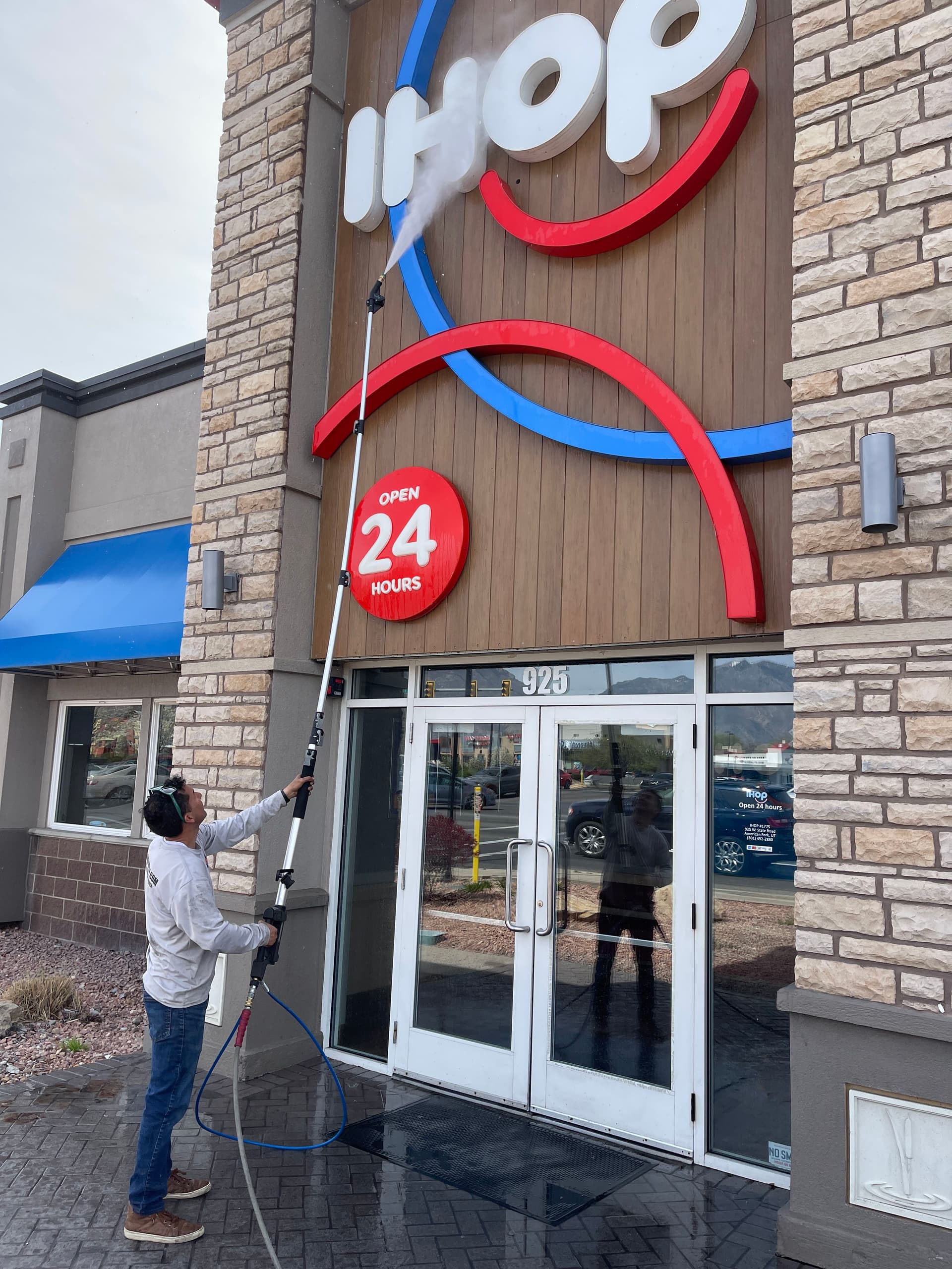 IHOP Sign and Dumpster Pad Pressure Washing in American Fork image