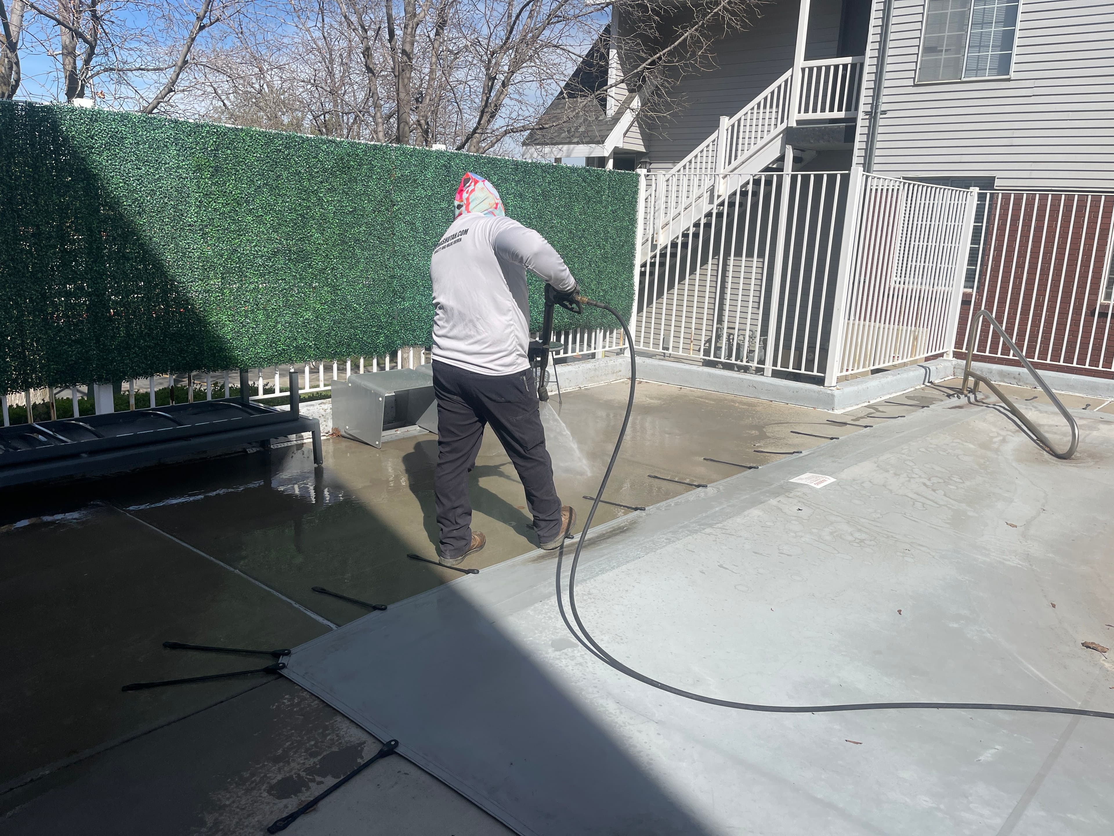 Project Pool Deck and Staircase Pressure Washing at Windgate in Bountiful image