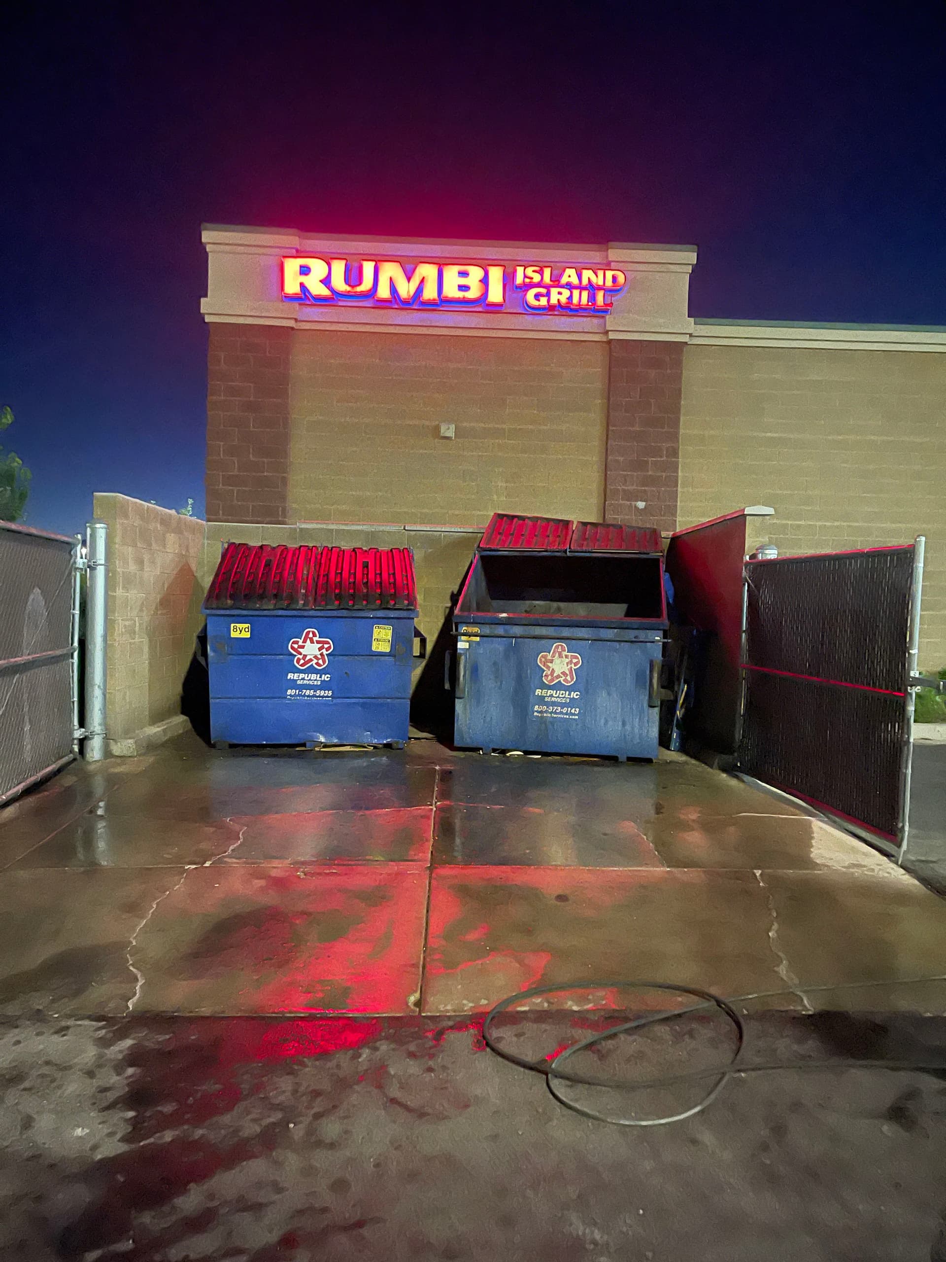 Gallery photos for Night Shift Dumpster Pad Pressure Washing at Rumbi Island Grill in American Fork: Image #9