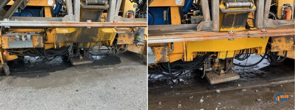 Pressure Washing Industrial Equipment Before After