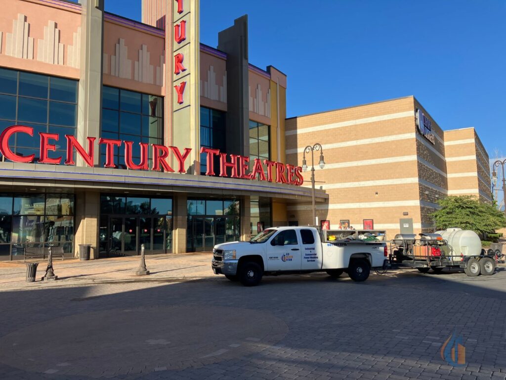 11 Century Theatres Paver Walkway and Entrance Pressure Power Washing by Go Wash Utah