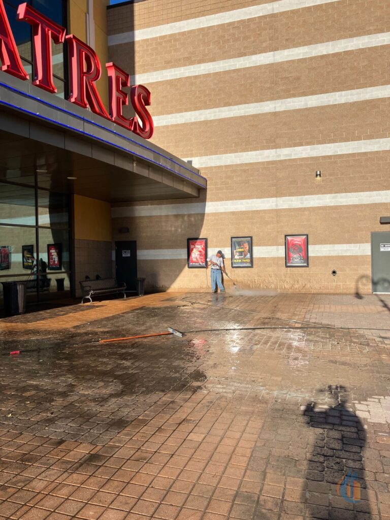 2 Century Theatres Paver Walkway and Entrance Pressure Power Washing by Go Wash Utah