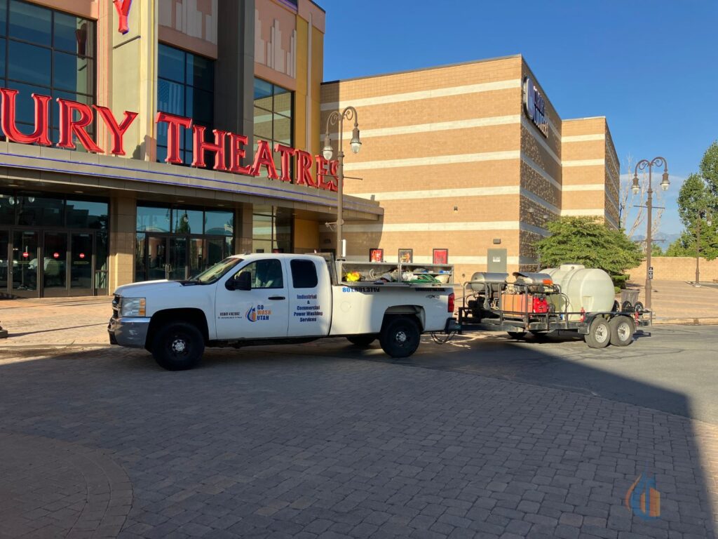 5 Century Theatres Paver Walkway and Entrance Pressure Power Washing by Go Wash Utah