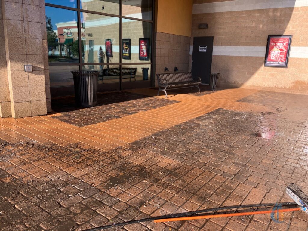 8 Century Theatres Paver Walkway and Entrance Pressure Power Washing by Go Wash Utah