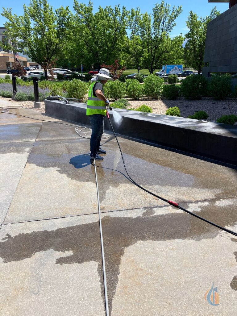 8 Intermountain Health Building Exterior Area Pressure Power Washing by Go Wash Utah in Murray